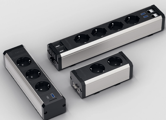 VersaTek – Modul profesional alimentare și rețea | 3 Schuko + 2 RJ45