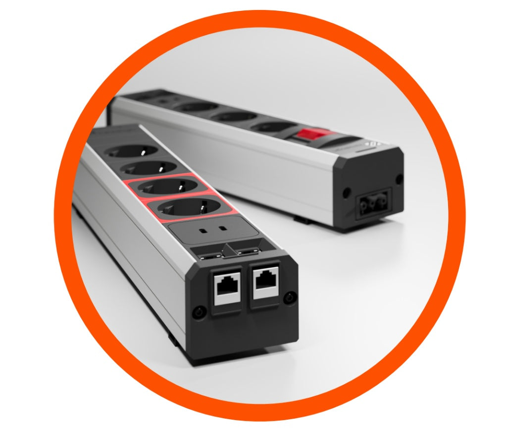 VersaTek – Modul profesional alimentare, UPS și conectivitate | 4 Schuko + 2 RJ45