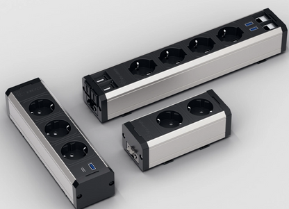 VersaTek – Modul profesional alimentare și rețea | 3 Schuko + 2 RJ45